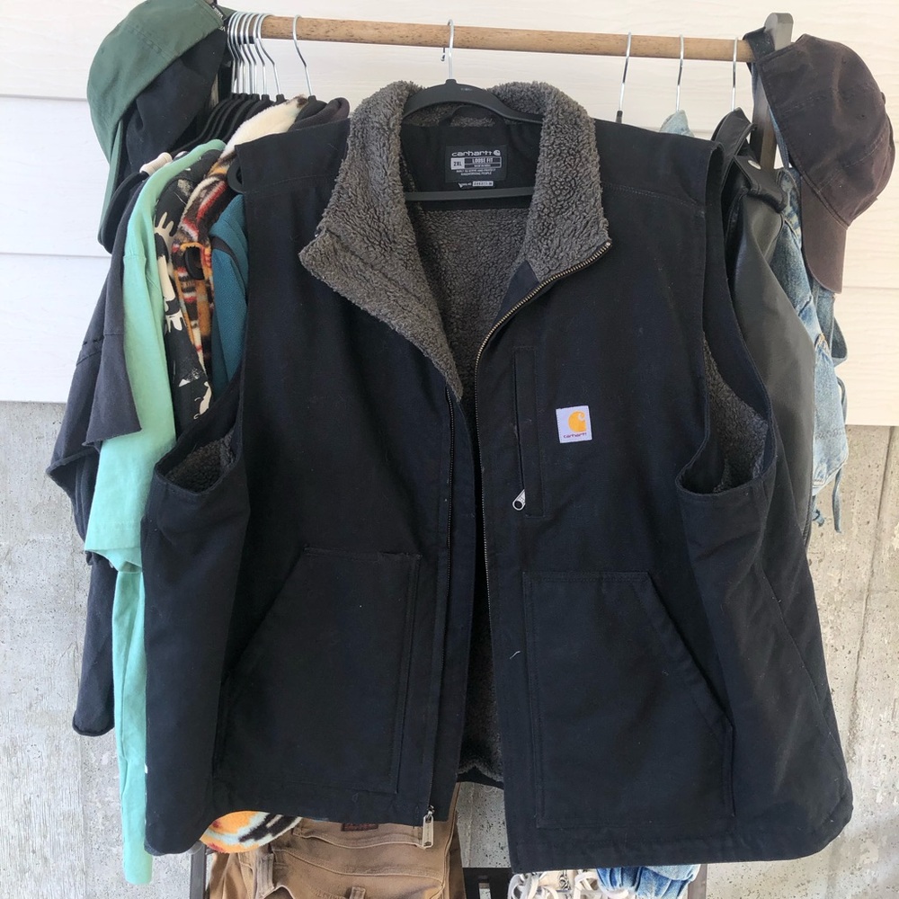 Carhartt Mock-Neck Sherpa-Lined Vest - Loose Fit - Washed Duck